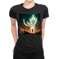 Blood Born Traveler Giant Wind Magic Poster Ladies Fitted T-shirt | Artistshot