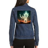 Blood Born Traveler Giant Wind Magic Poster Ladies Denim Jacket | Artistshot