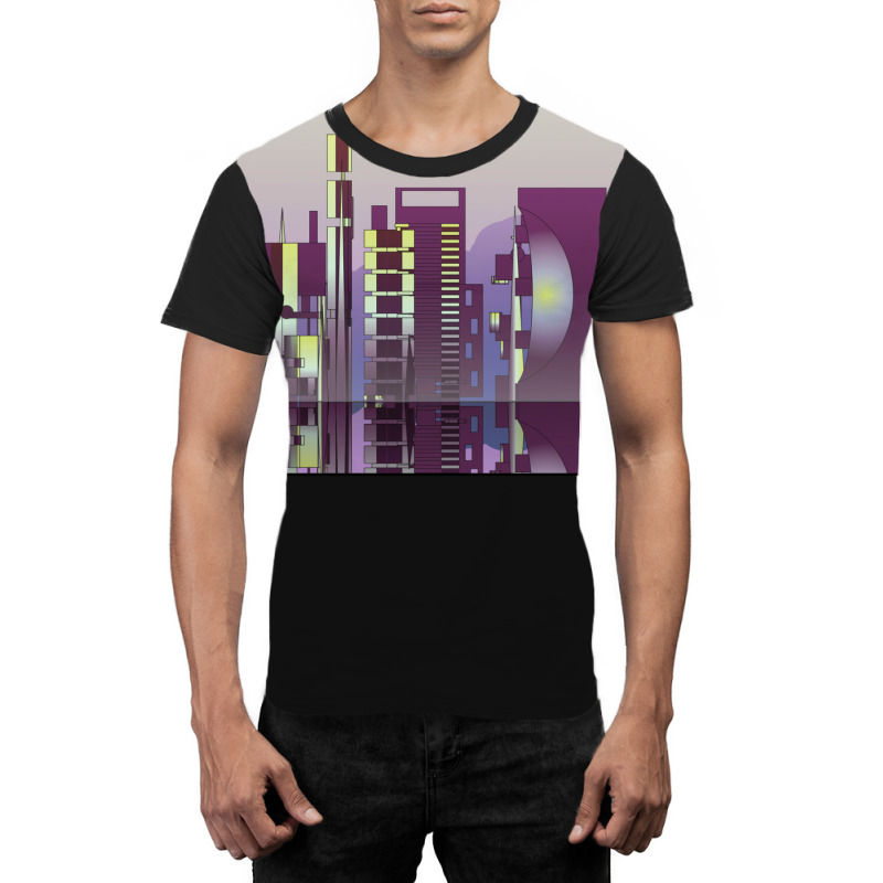 Future Cityscape Love Graphic T-shirt | Artistshot