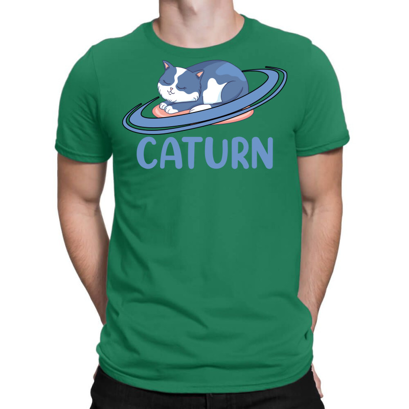 Caturn Sleeping Cat On Planet Saturn Astronomy T-shirt | Artistshot