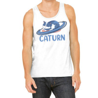 Caturn Sleeping Cat On Planet Saturn Astronomy Tank Top | Artistshot