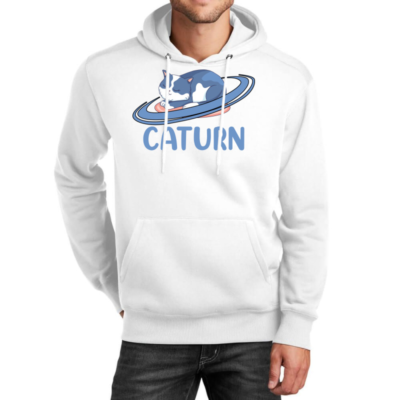 Caturn Sleeping Cat On Planet Saturn Astronomy Unisex Hoodie | Artistshot