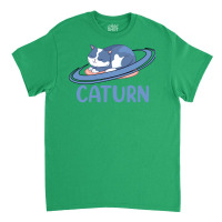 Caturn Sleeping Cat On Planet Saturn Astronomy Classic T-shirt | Artistshot