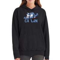 Caturn Sleeping Cat On Planet Saturn Astronomy Vintage Hoodie | Artistshot