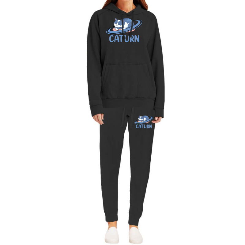 Caturn Sleeping Cat On Planet Saturn Astronomy Hoodie & Jogger Set | Artistshot