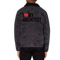 Architect Wife Husband Gifts For Her Girl Unisex Sherpa-lined Denim Jacket | Artistshot