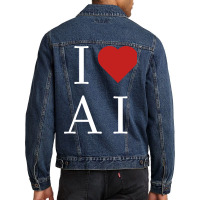 I Love Ai Men Denim Jacket | Artistshot