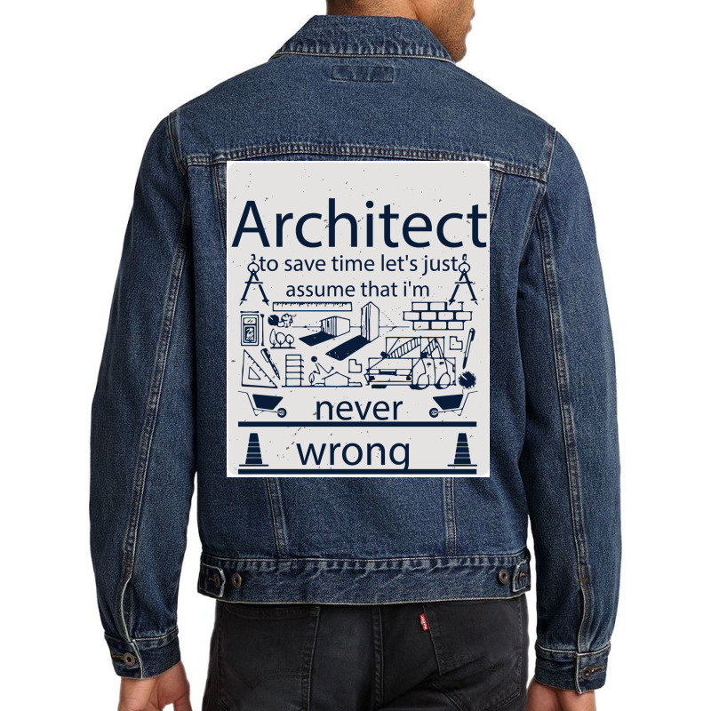 Architect Travel Vintage Men Denim Jacket | Artistshot