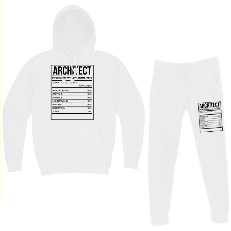 Awesome And Funny Nutrition Label Architect Architects Architecture Sa Hoodie & Jogger Set | Artistshot