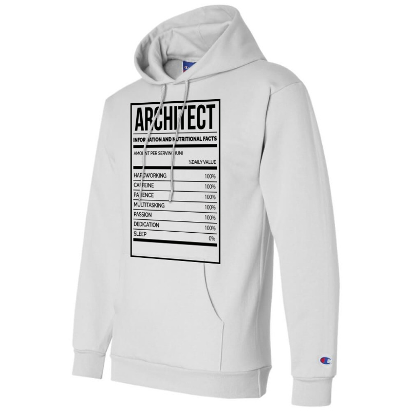 Awesome And Funny Nutrition Label Architect Architects Architecture Sa Champion Hoodie | Artistshot