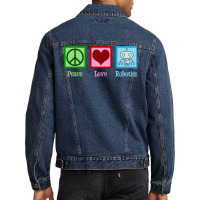 Peace Love Robotics Men Denim Jacket | Artistshot