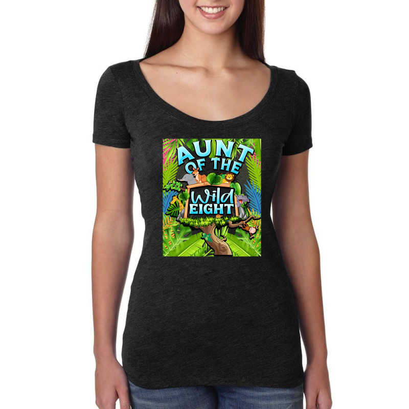 Aunt Of The Wild Eight Zoo Safari Women's Triblend Scoop T-shirt by AdeArt | Artistshot