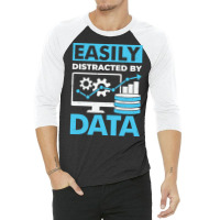 Easily Distracted By Data Boy 3/4 Sleeve Shirt | Artistshot