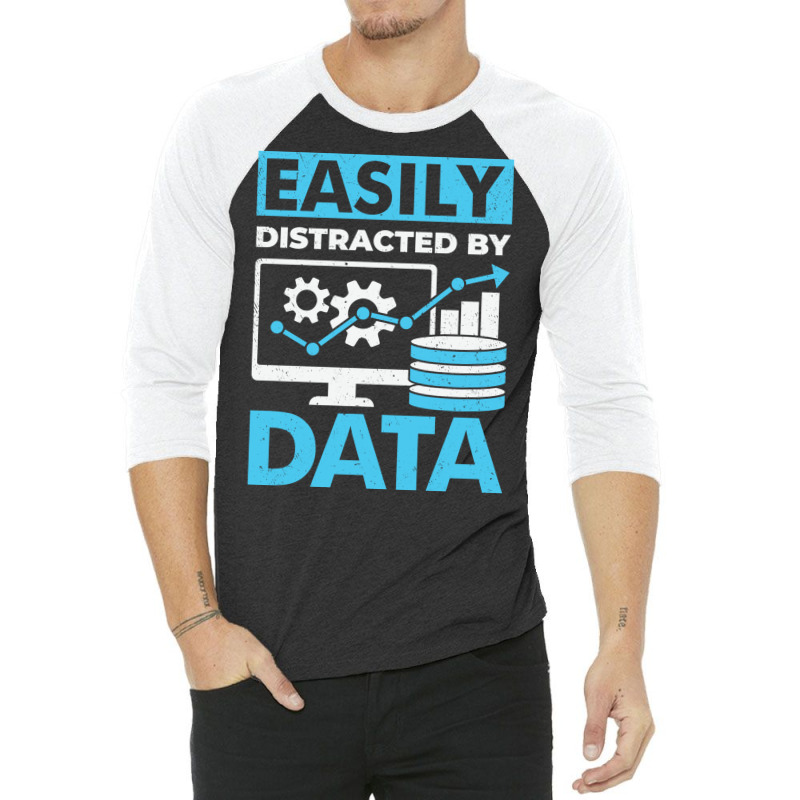 Easily Distracted By Data Boy 3/4 Sleeve Shirt | Artistshot