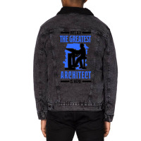 Relax The Greatest Architect Is Here Funny Unisex Sherpa-lined Denim Jacket | Artistshot