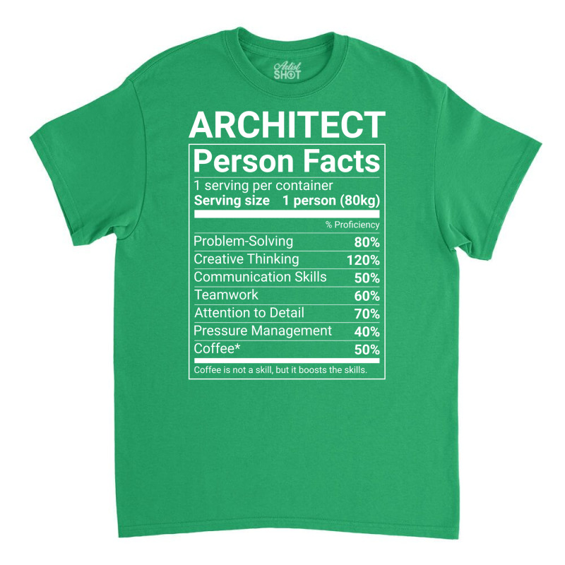 Funny Architect Person Facts White Text Cute Classic T-shirt | Artistshot