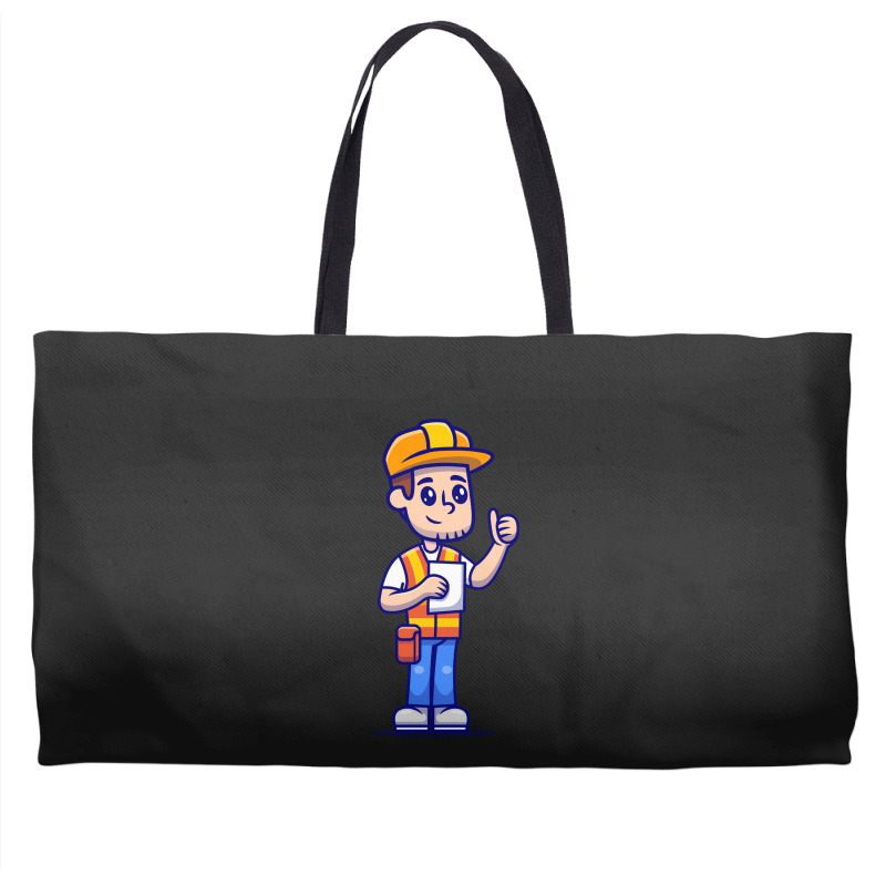 Man Architect Construction Holding Paper Sketch Cool Weekender Totes | Artistshot