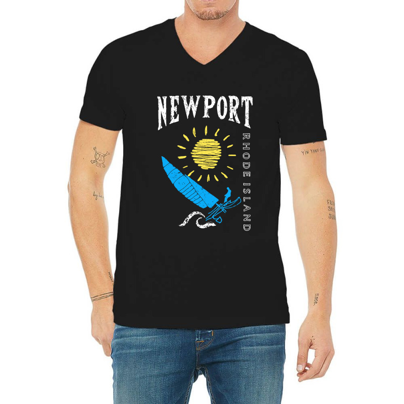 Sailboat Catamaran Newport Rhode Island V-Neck Tee by Anyaran | Artistshot