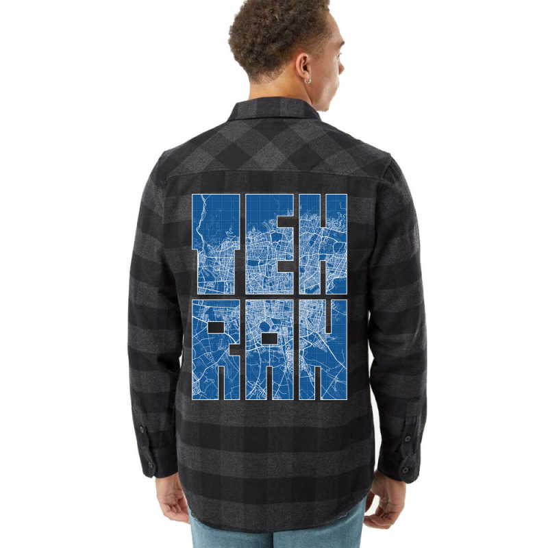 Tehran Iran City Map Typography Blueprint Flannel Shirt | Artistshot