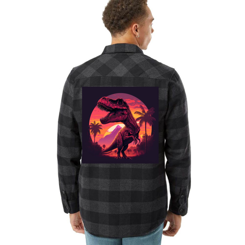 Sunset 80s T Rex Flannel Shirt | Artistshot