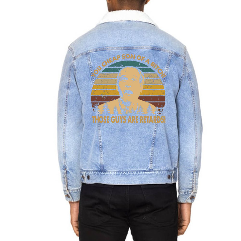 Vintage Slap Design Shot Films You Cheap Son Of A Bitch! Unisex Sherpa-lined Denim Jacket | Artistshot