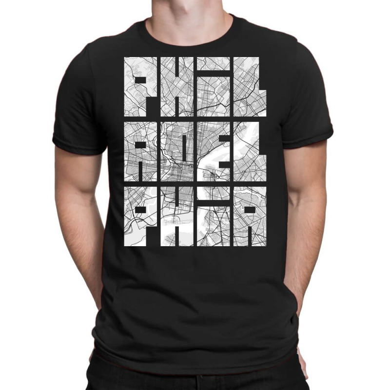 Philadelphia Usa City Map Typography Light T-shirt | Artistshot