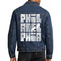 Philadelphia Usa City Map Typography Light Men Denim Jacket | Artistshot