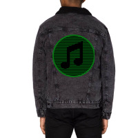 Retro Striped Music Note Classic Unisex Sherpa-lined Denim Jacket | Artistshot