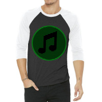 Retro Striped Music Note Classic 3/4 Sleeve Shirt | Artistshot