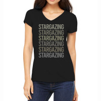 Gray Text Art Stargazing Stargaze Nature Women's V-neck T-shirt | Artistshot