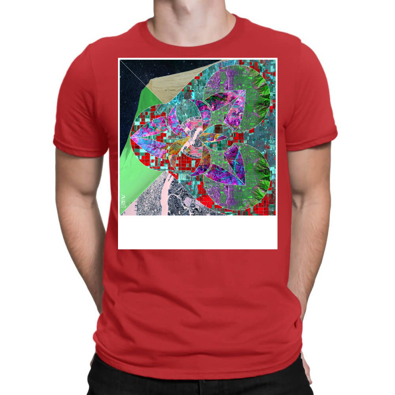 Satellite City In Urban Global Map Collage Art 70s T-shirt | Artistshot