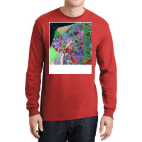 Satellite City In Urban Global Map Collage Art 70s Long Sleeve Shirts | Artistshot