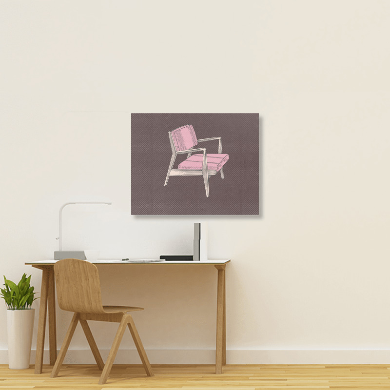 Pink Modern Chair Hippie Landscape Canvas Print | Artistshot