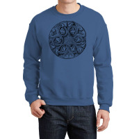 Vintage Leaves And Scrolls Nature Medallion Design Nostalgia Crewneck Sweatshirt | Artistshot