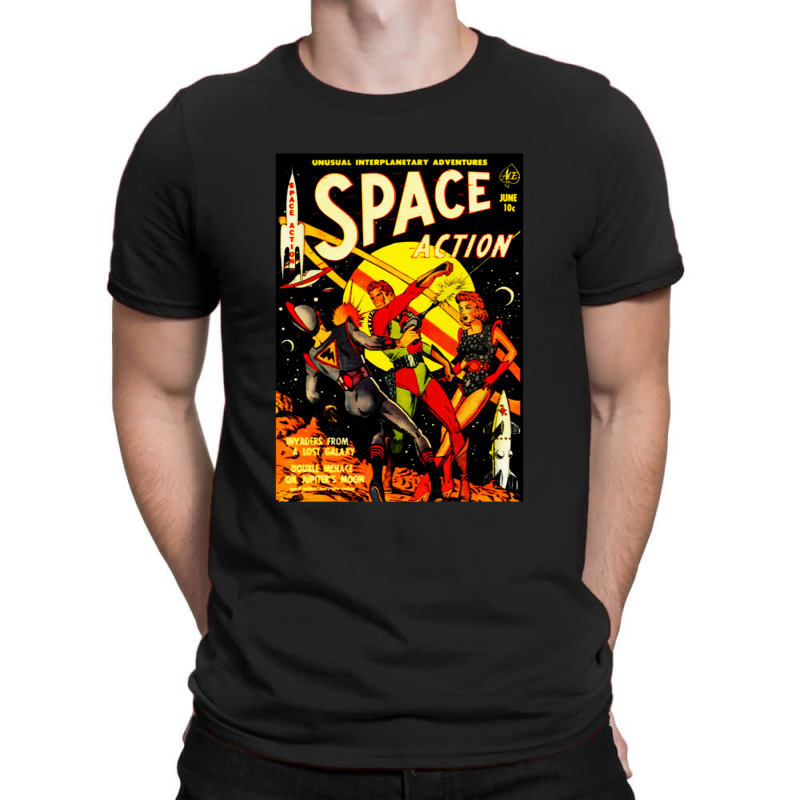 Space Action T-shirt | Artistshot