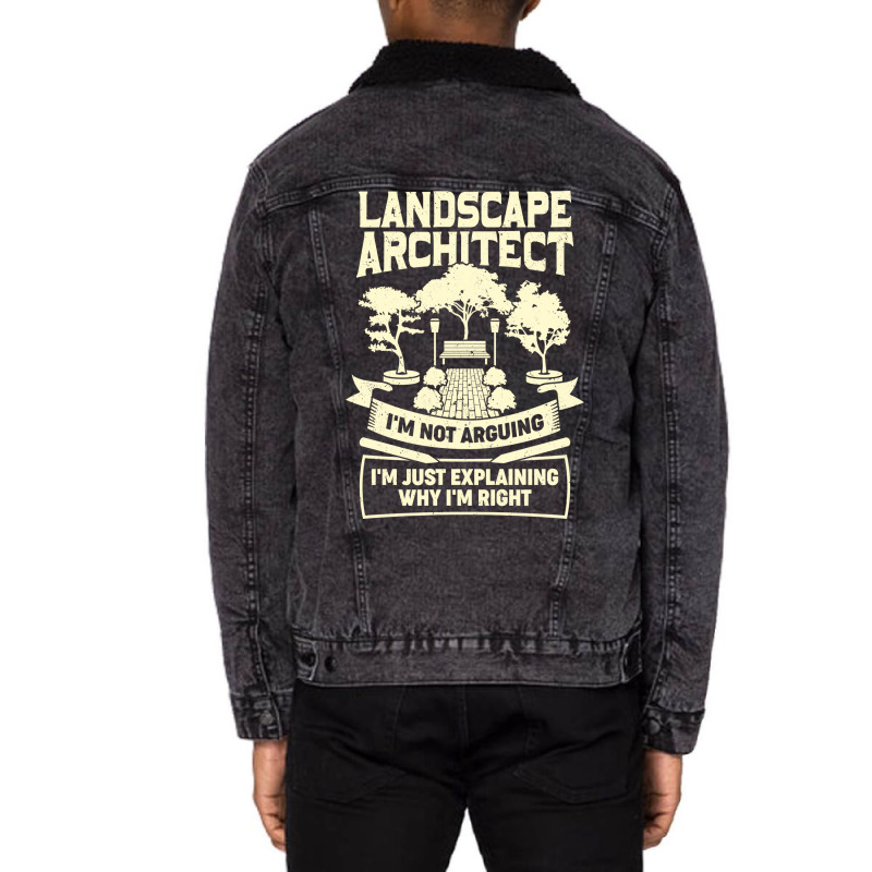 Funny Landscape Architect Job Designer Gift Gift Unisex Sherpa-lined Denim Jacket | Artistshot