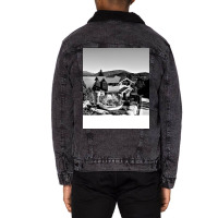 Black And White Landscape Love Unisex Sherpa-lined Denim Jacket | Artistshot