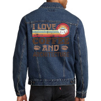 I Love Coffee And Architecture Retro Sunset Gift Quote Men Denim Jacket | Artistshot