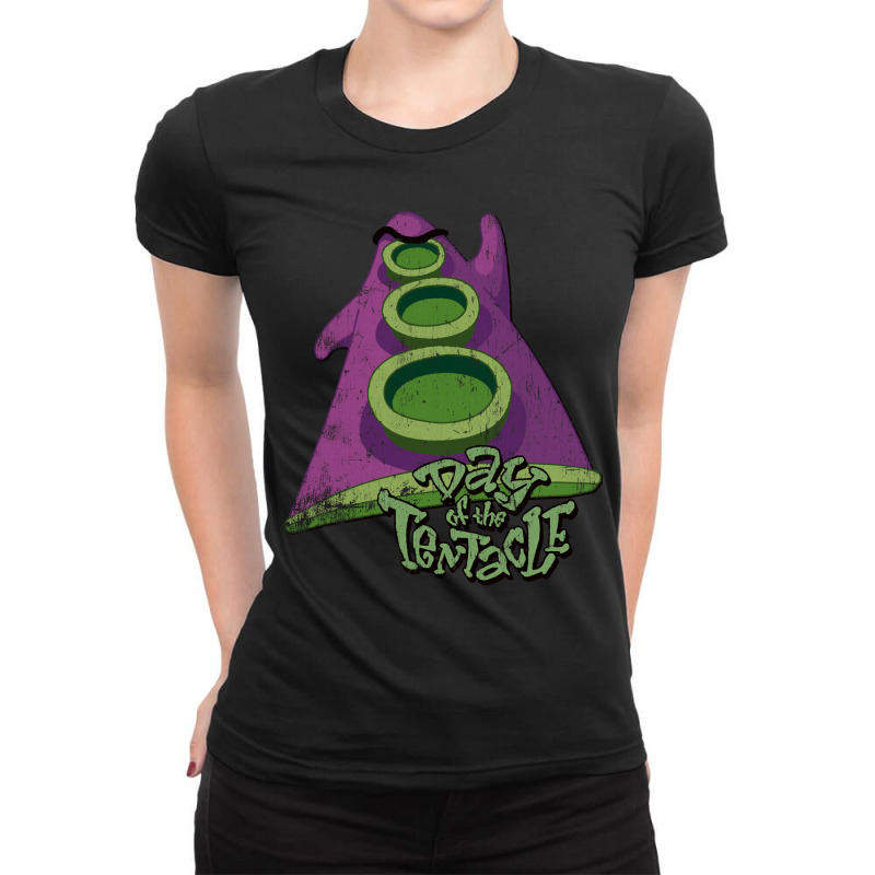 Day Of The Tentacle (distressed) Ladies Fitted T-Shirt by DanielPatrickGrasseschi | Artistshot