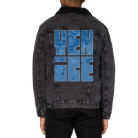 Venice Italy City Map Typography Blueprint Unisex Sherpa-lined Denim Jacket | Artistshot