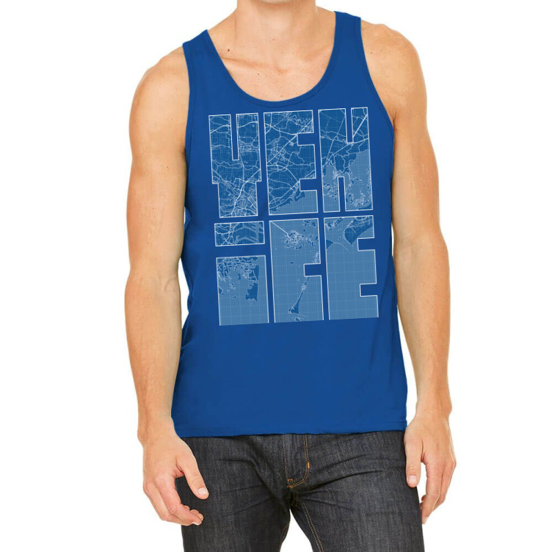 Venice Italy City Map Typography Blueprint Tank Top | Artistshot