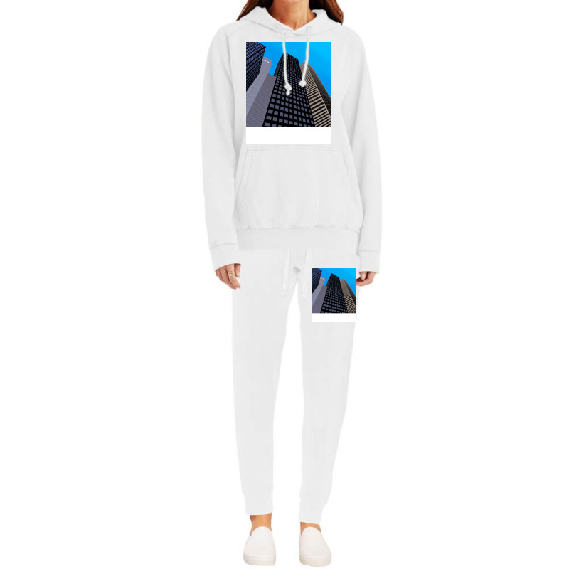 City Buildings And Blue Sky Summer Hoodie & Jogger Set | Artistshot