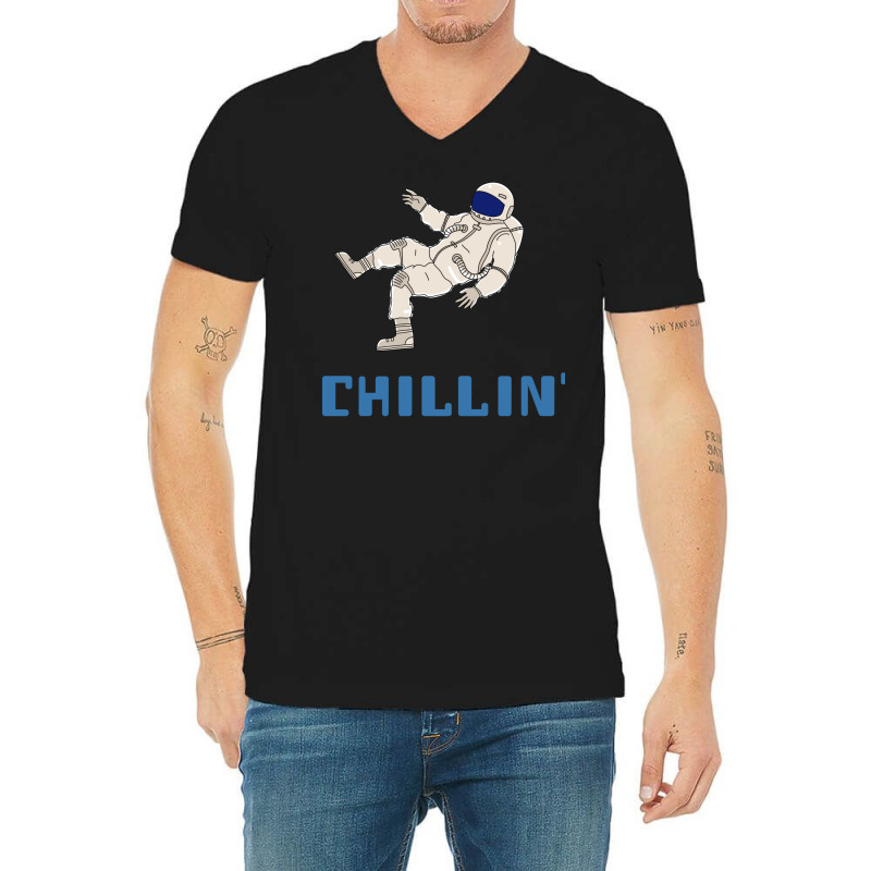 Chillin Space Astronaut 70s V-neck Tee | Artistshot