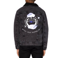 Esoteric Spiritual Astrology Galaxy Mystical Girl Unisex Sherpa-lined Denim Jacket | Artistshot