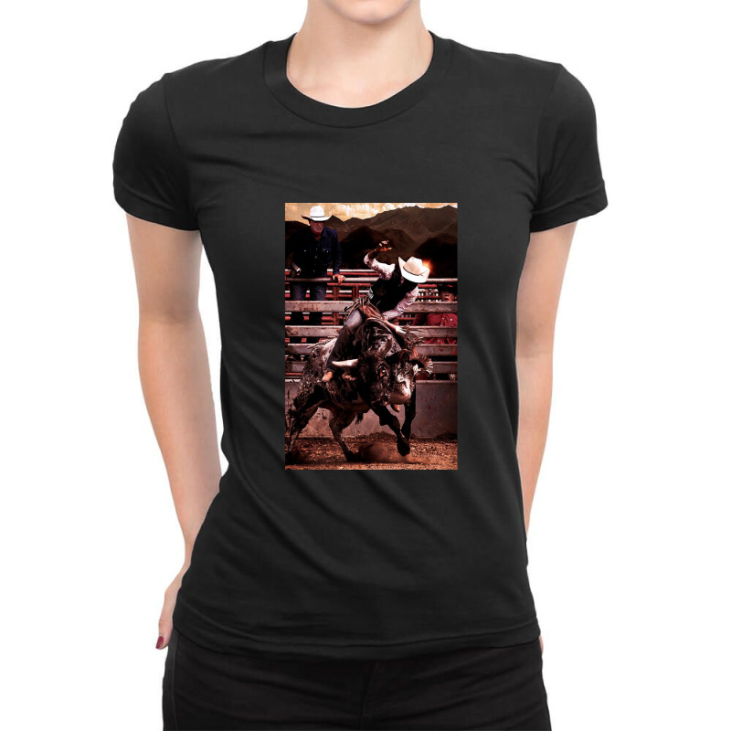 Bucking Bull Ladies Fitted T-Shirt by JacobDouglasSchlichting | Artistshot