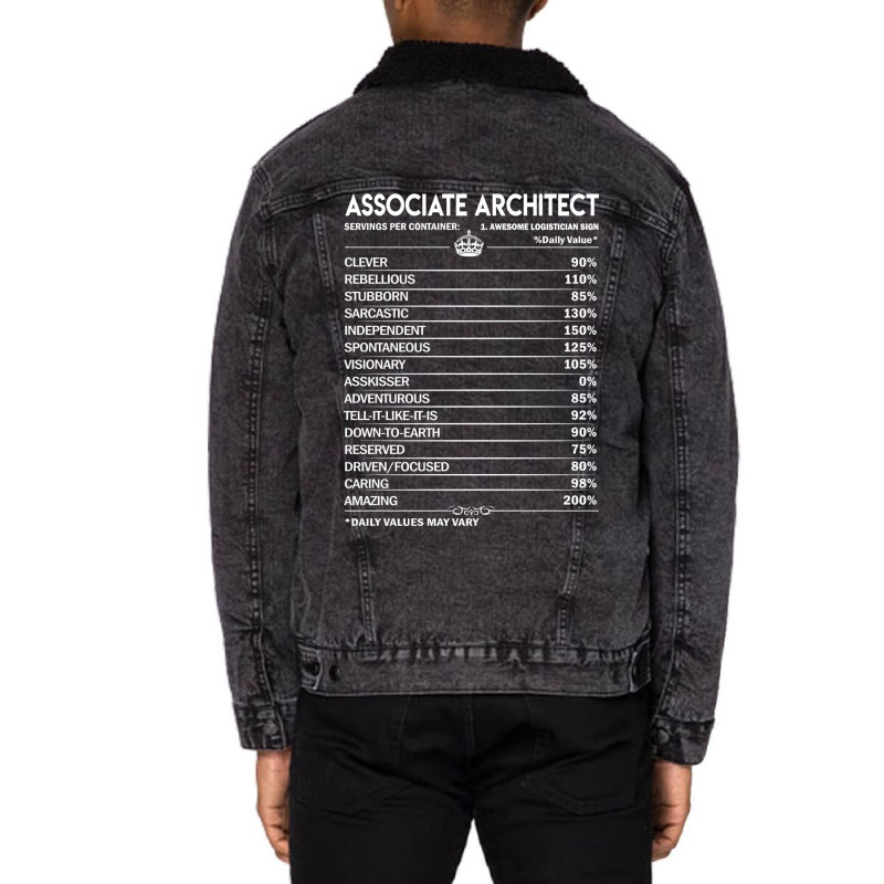 Associate Architect T  Associate Architect Factors Daily Gift Item Tee Unisex Sherpa-lined Denim Jacket | Artistshot