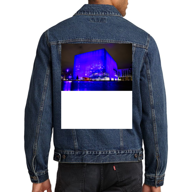 Copenhagen Modern Architecture Blue Lights Music Men Denim Jacket | Artistshot