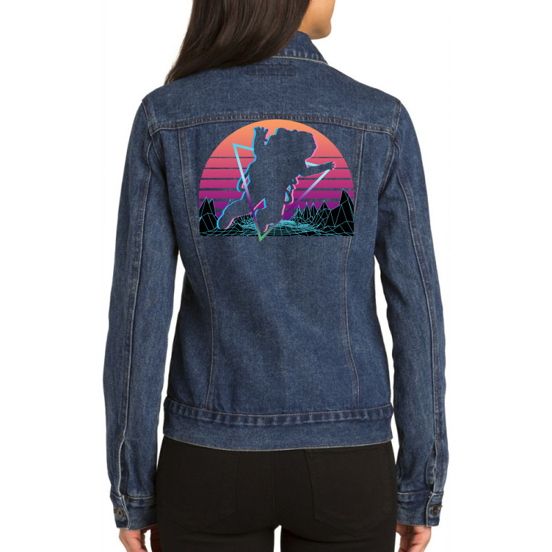 Astronaut Vaporwave Aesthetic Retro Gift Quote Ladies Denim Jacket by levishcrecerl | Artistshot