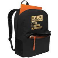 Awesome And Funny Level Of Architect Architects Architecture Gift Gift Backpack | Artistshot