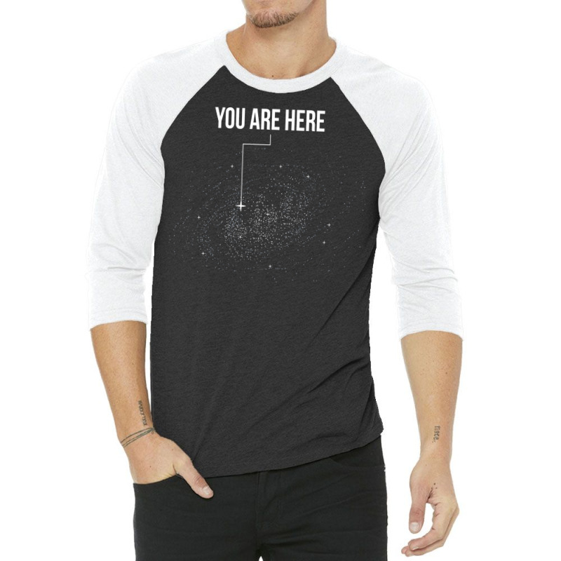 You Are Here Solar System Moon Space Hippie Yellow 3/4 Sleeve Shirt | Artistshot